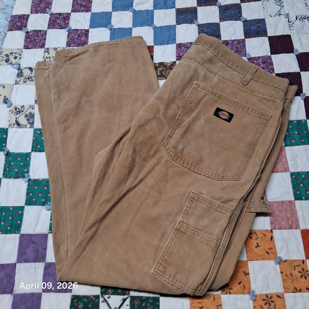 Dickies Canvas Carpenter Pants‎ Size 38x32 Heavy Duty Brown Relaxed Fit